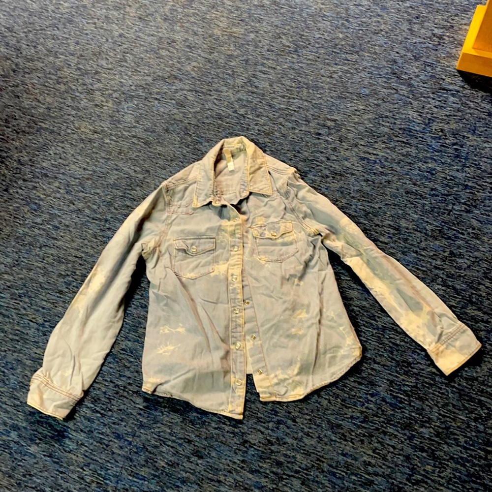 Jean button up flannel type shirt